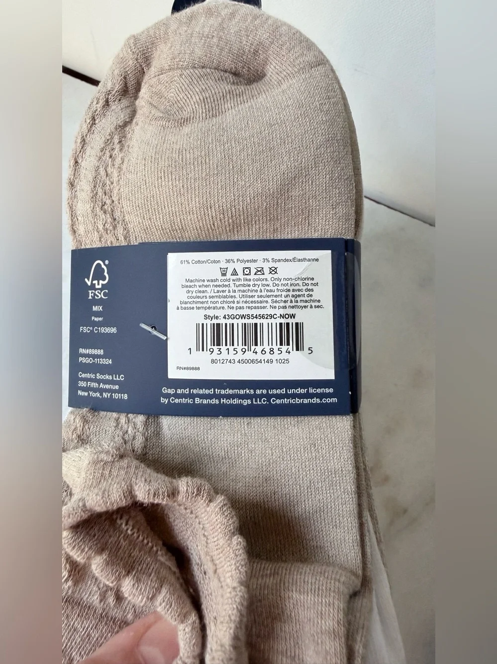 GAP Women's Cotton Low Cut Socks - White & Tan set of 10
